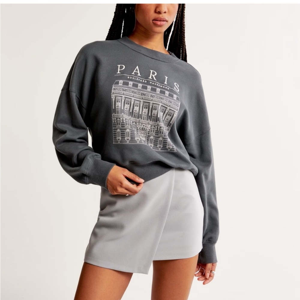 Abercrombie and Fitch Scarlett Wrap Mini Skort. Grey. NWT. Xs